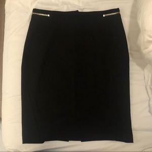 H&M Black Pencil Skirt with Zipper Detail